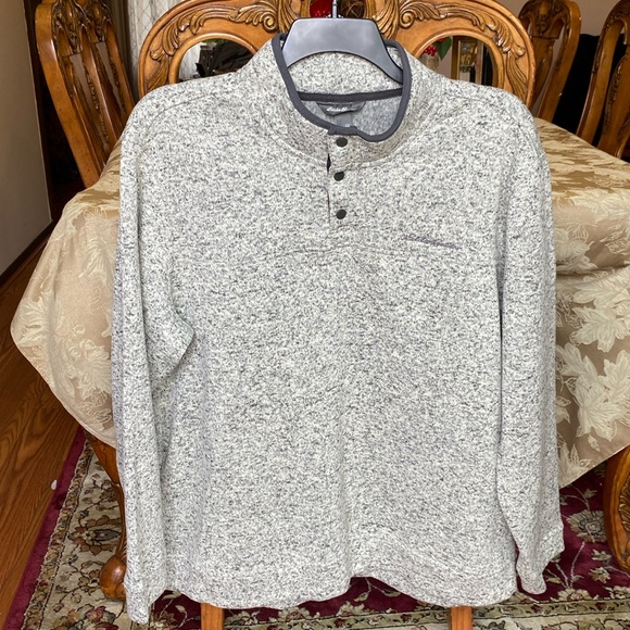 Eddie Bauer men’s radiator fleece snap front pullover grey sweater plus sz XXL - Picture 3 of 13